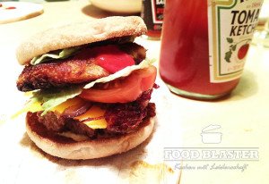 Hamburger mit Kartoffelpuffer